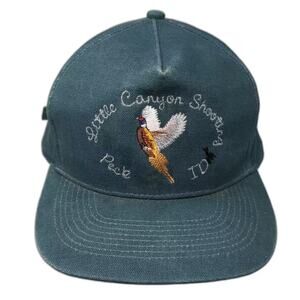 Otto Cap Green Cotton 5 Panel Hat Little Canyon Shooting Pheasant Peck ID OSFM